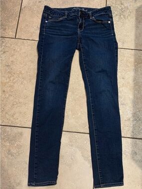 American Eagle Super Stretch Jeggings – Size 10 Classic Clean Style indigo blue